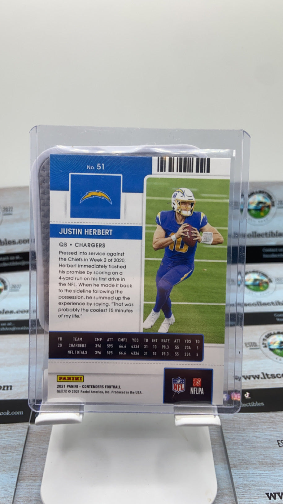 2021 Panini Contenders football - Justin Herbert Season Ticket