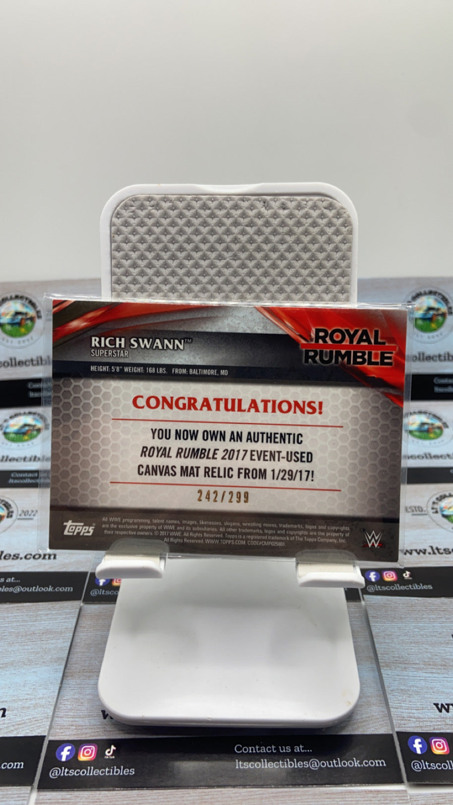 Topps WWE - Rich Swanson - Royal Rumble Authentic mat relic /299