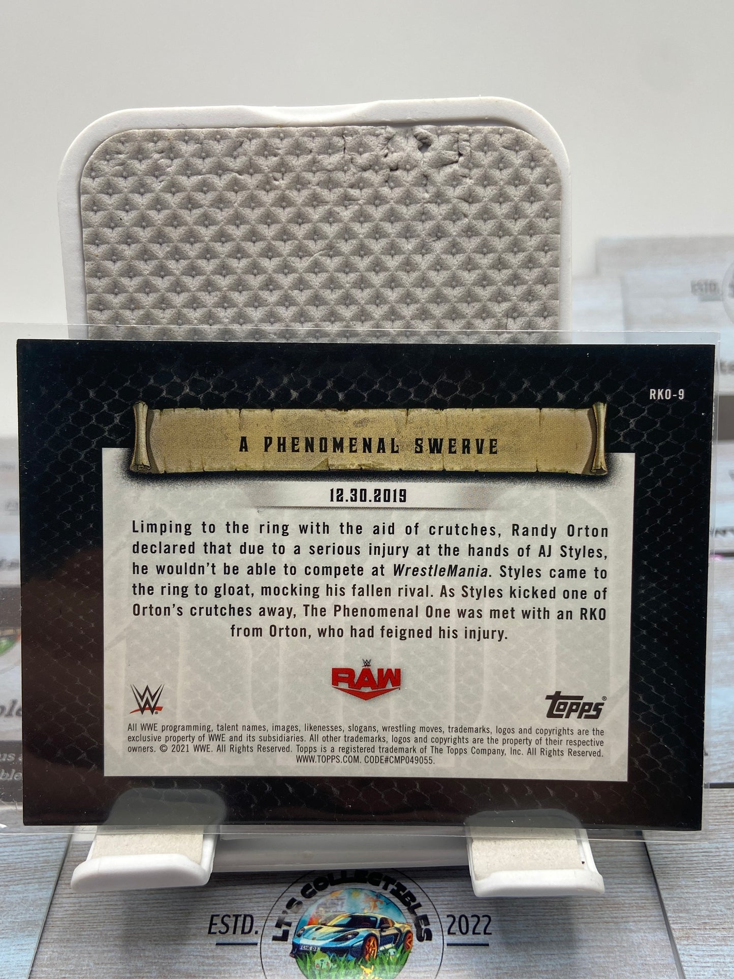 WWE RANDY ORTON TOPPS FLAGSHIP 2021 WRESTLING TRADING CARD #RKO9 RKO-9 INSERT