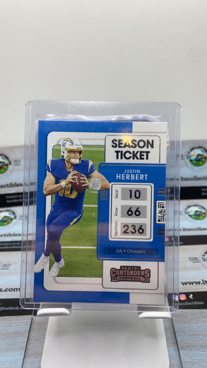 2021 Panini Contenders football - Justin Herbert Season Ticket